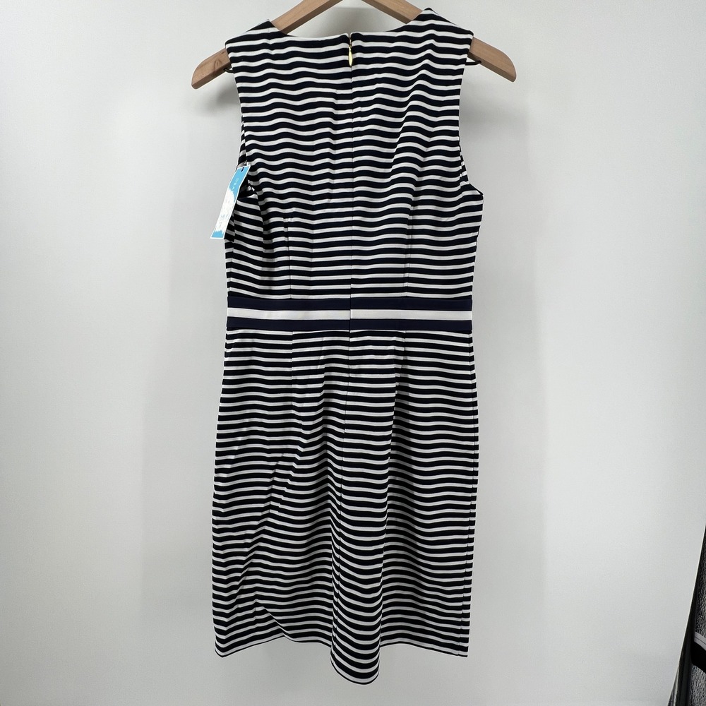 Draper James Women S Sleeveless Striped Pointe Sheath Dress‎ Navy White NWT - Picture 4 of 9
